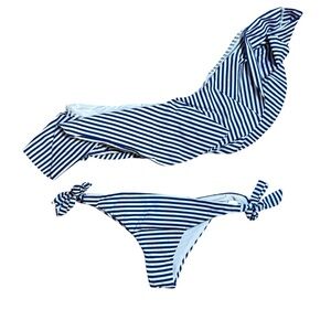 Calzedonia Coast Blue & White Striped Bikini Set – Size S